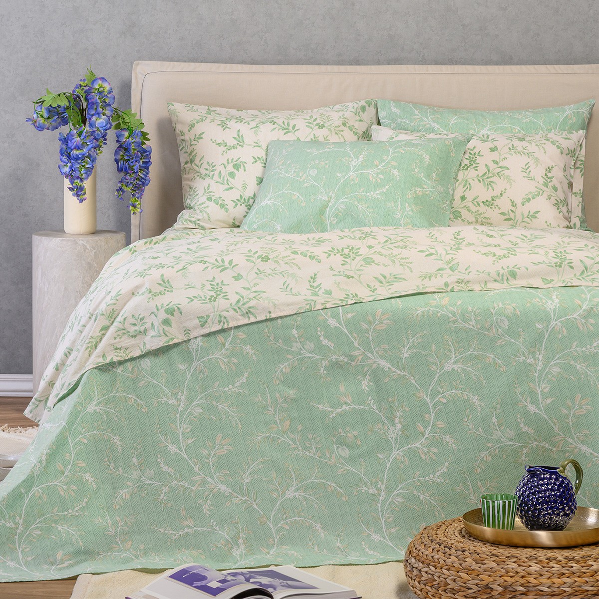 Σετ Σεντόνια Polycotton Διπλά Με Λάστιχο 150x200+32εκ. Sienna Forest Casual Line Melinen 20005947 (Τύπος κατωσέντονου: Με Λάστιχο, Ύφασμα: 50% Cotton-50% Polyester, Χρώμα: Πράσινο , Μέγεθος: Διπλά) - MELINEN - 20005947