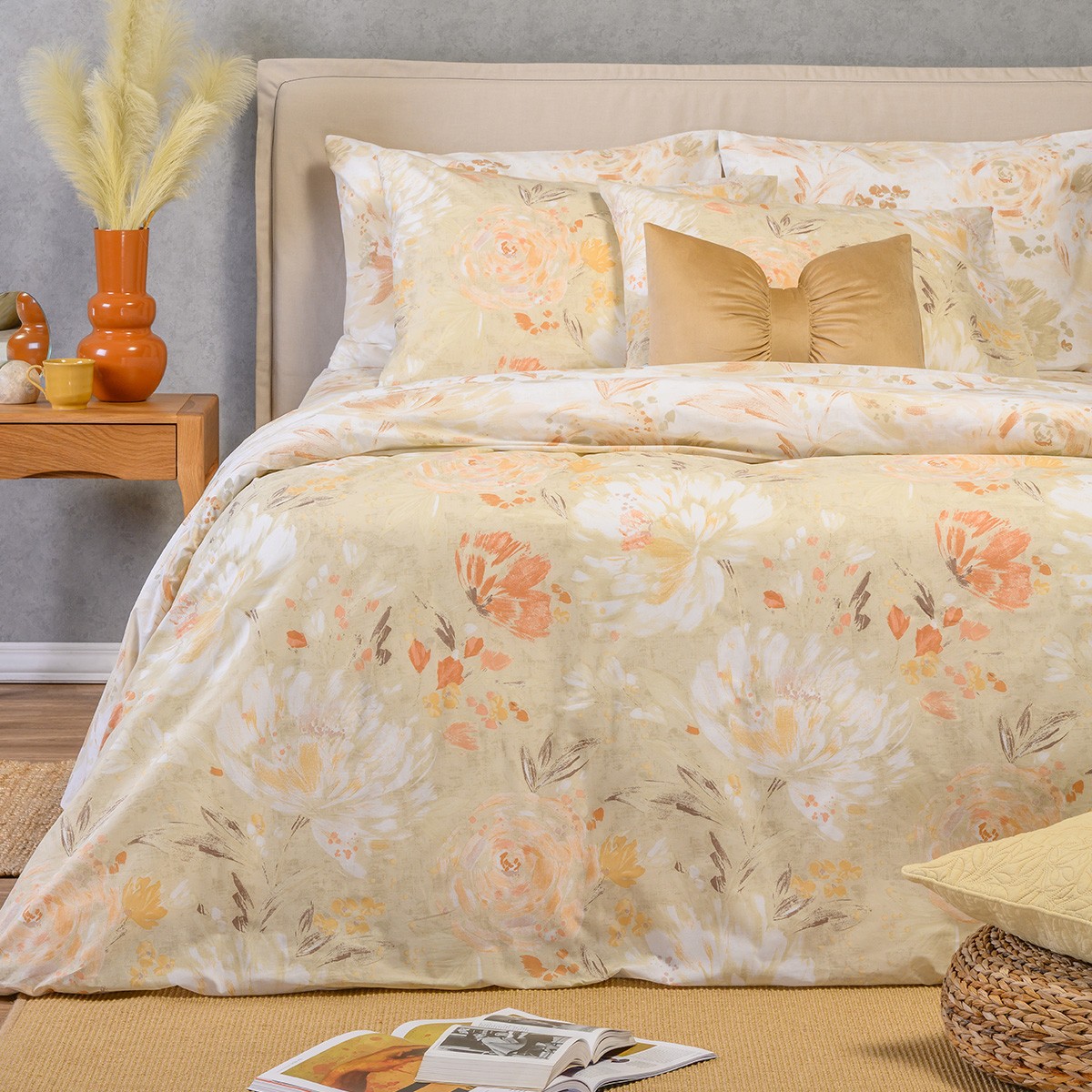 Σετ Σεντόνια Polycotton Υπέρδιπλα Με Λάστιχο 160x200+32εκ. Anabelle Beige Casual Line Melinen 20005966 (Τύπος κατωσέντονου: Με Λάστιχο, Ύφασμα: 50% Cotton-50% Polyester, Χρώμα: Μπεζ, Μέγεθος: Υπέρδιπλα) - MELINEN - 20005966