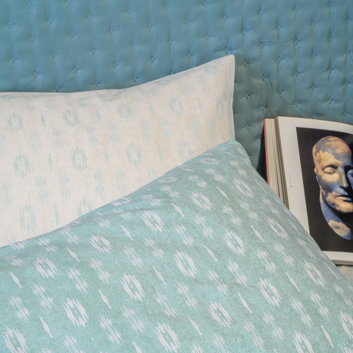 Ζεύγος Μαξιλαροθήκες Polycotton 50x70εκ. River Aqua Casual Line Melinen 20006001 (Ύφασμα: 50% Cotton-50% Polyester, Χρώμα: Aqua) - MELINEN - 20006001