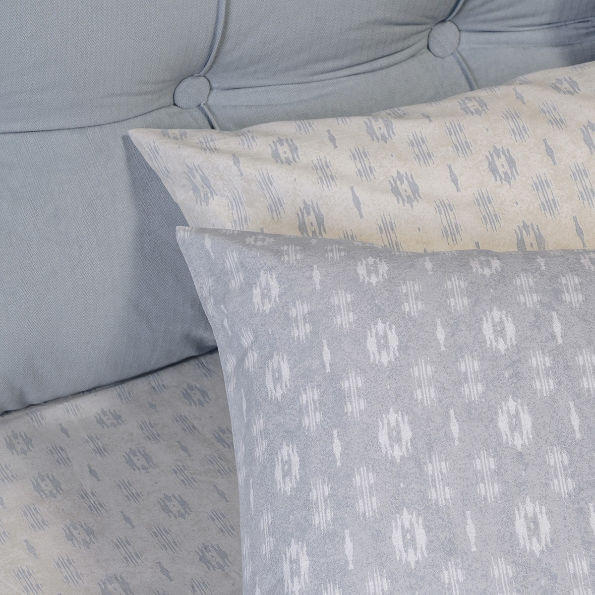 Ζεύγος Μαξιλαροθήκες Polycotton 50x70εκ. River Light Grey Casual Line Melinen 20006002 (Ύφασμα: 50% Cotton-50% Polyester, Χρώμα: Γκρι) - MELINEN - 20006002