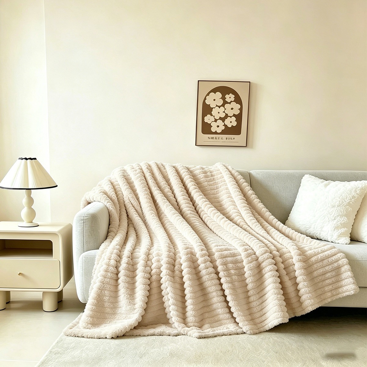 Κουβέρτα Faux Fur Καναπέ 100x150εκ. Persa Ecru Melinen 20006615 (Ύφασμα: Polyester, Χρώμα: Εκρού ) - MELINEN - 20006615