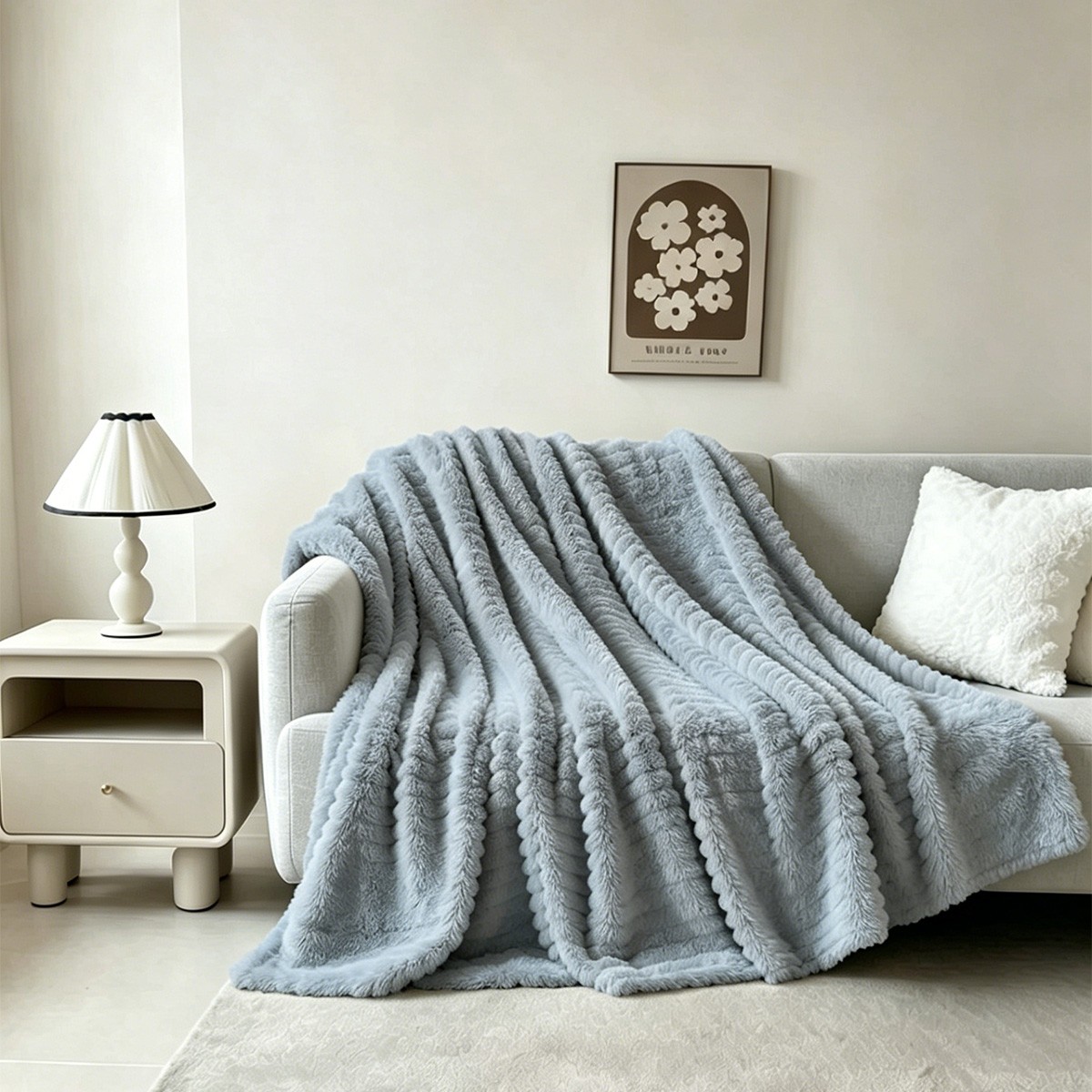 Κουβέρτα Faux Fur Καναπέ 100x150εκ. Persa Grey Melinen 20006618 (Ύφασμα: Polyester, Χρώμα: Γκρι) - MELINEN - 20006618
