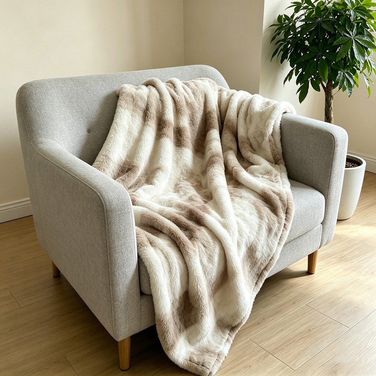 Κουβέρτα Faux Fur Καναπέ 100x150εκ. Onyx Mocca Melinen 20006679 (Χρώμα: Μόκα, Ύφασμα: Faux Fur) - MELINEN - 20006679