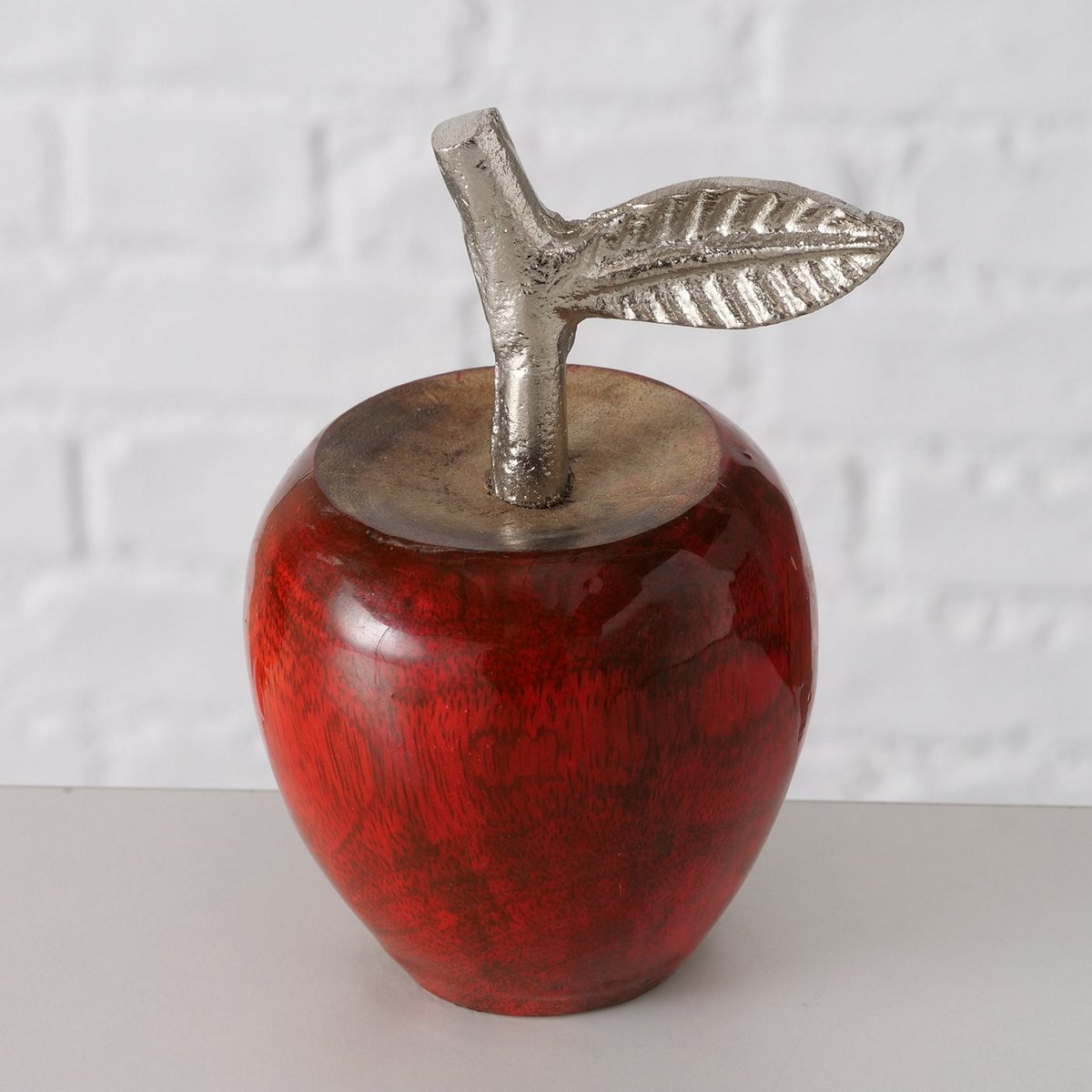 Διακοσμητικά Επιτραπέζια 24home - ΣΗΜΑΝΤΙΚΟ: Σε περίπτωση διαφοράς τιμής από το κατάστημα ισχύει παντα και μόνο η τιμή του καταστήματος Διακοσμητικό Επιτραπέζιο Μήλο Ξύλινο-Μεταλλικό Κόκκινο-
