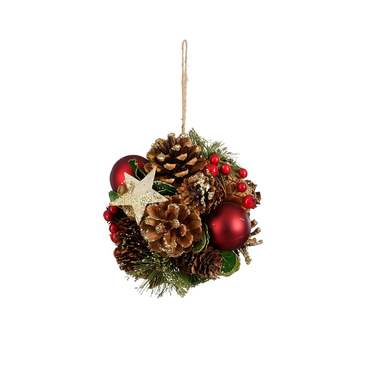 Χριστουγεννιάτικο Κρεμαστό Στολίδι Με Κουκουνάρια Και Μ