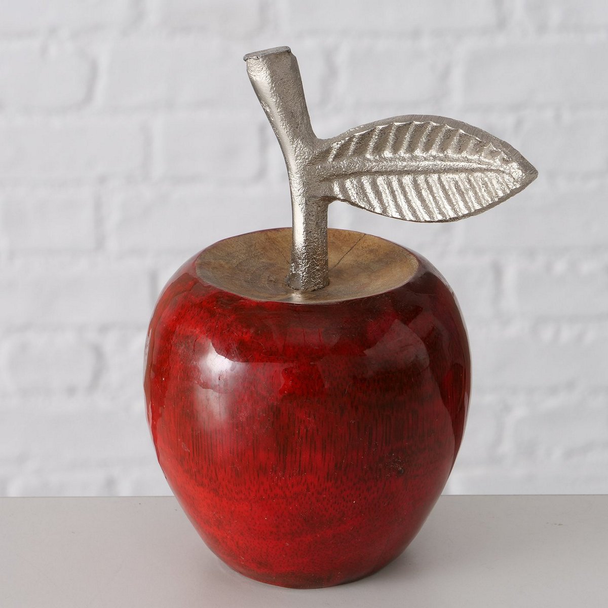 MSA DECORATION Διακοσμητικό Επιτραπέζιο Μήλο Ξύλινο-Μεταλλικό Κόκκινο-Ασημί 14εκ. Rapple MSA 20-99-797 (Υλικό: Ξύλο, Χρώμα: Κόκκινο) - MSA DECORATION - 20-99-797