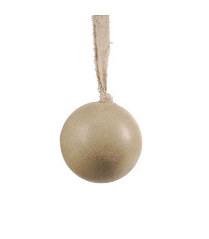 MSA DECORATION Μπάλα Ξύλινη 8εκ. Μπεζ Ματ Με Κορδέλα MSA 20-85-406 (Υλικό: Ξύλο, Χρώμα: Μπεζ) - MSA DECORATION - 20-85-406