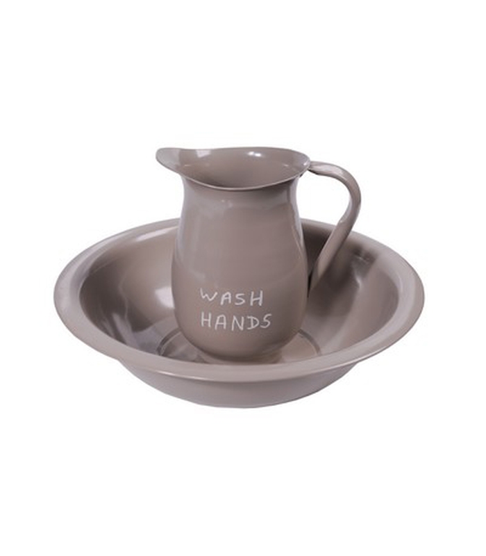 MSA DECORATION Σετ 2τμχ Κανάτα Με Λεκάνη Μεταλλική Taupe 14x22εκ.-34,5x8,5εκ. MSA 20-54-718 (Υλικό: Μεταλλικό, Χρώμα: Taupe) - MSA DECORATION - 20-54-718