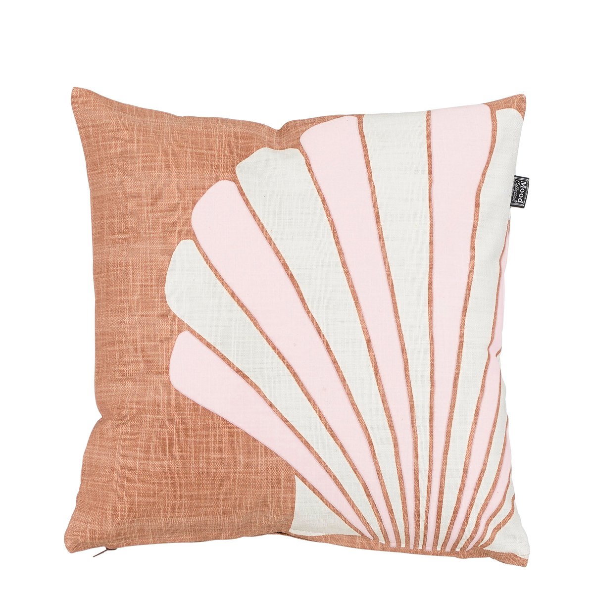 Διακοσμητικά Επιτραπέζια 24home - ΣΗΜΑΝΤΙΚΟ: Σε περίπτωση διαφοράς τιμής από το κατάστημα ισχύει παντα και μόνο η τιμή του καταστήματος Διακοσμητικό Μαξιλάρι Βαμβακερό Καφέ-Ροζ Κοχύλι 45x45x1