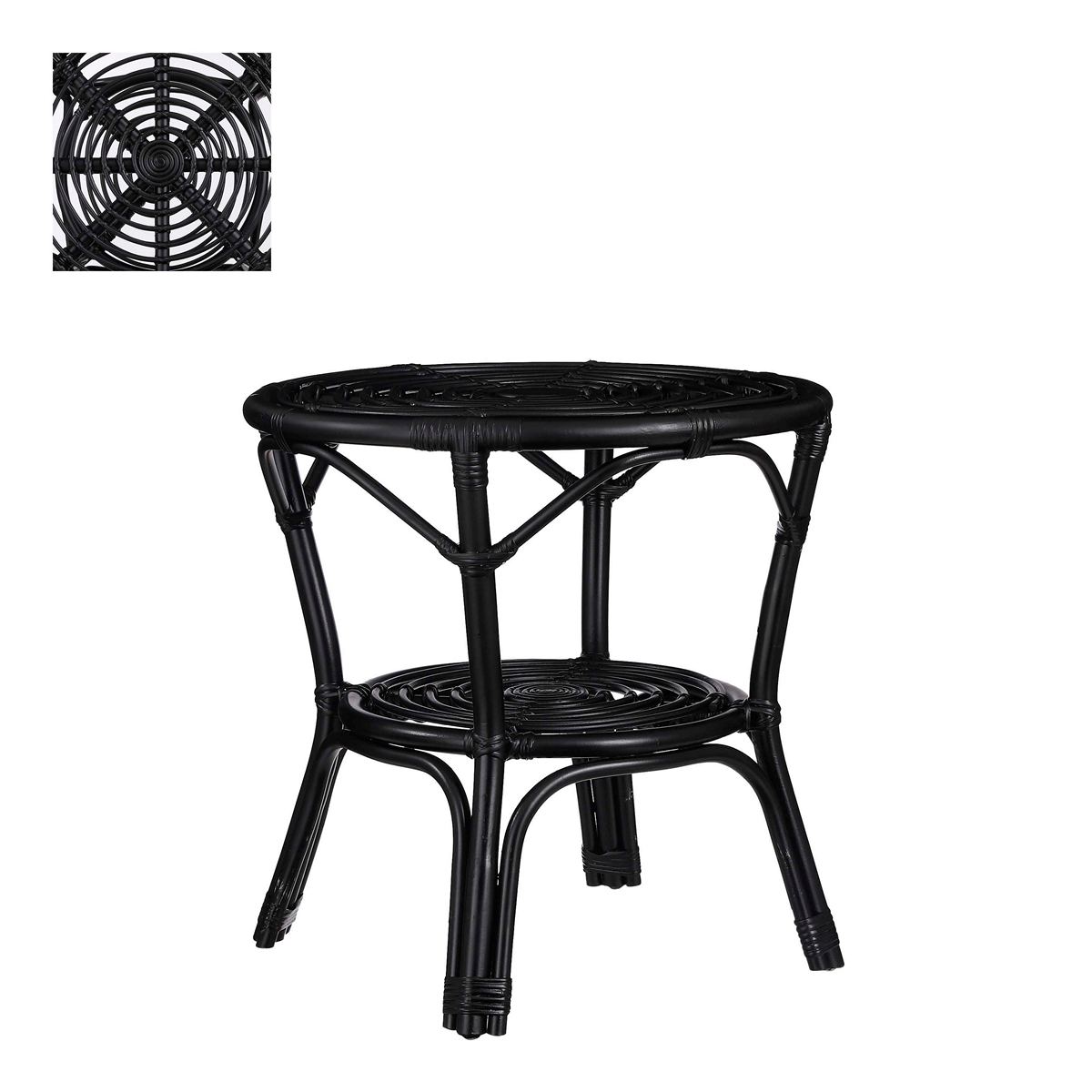 MSA DECORATION Τραπεζάκι Rattan Μαύρο 55x55x56εκ. Zambia MSA 20-27-123 (Χρώμα: Μαύρο, Υλικό: Ραττάν) - MSA DECORATION - 20-27-123