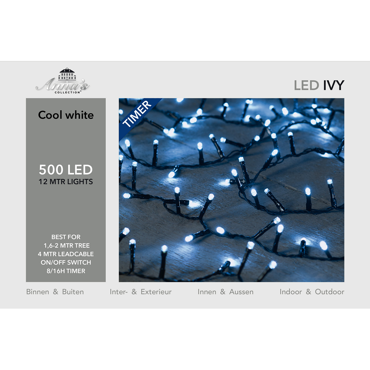 MSA DECORATION Φωτάκια 500 Led Λευκά-12μ. Με Μαύρο Καλώδιο MSA 20-89-383 - MSA DECORATION - 20-89-383