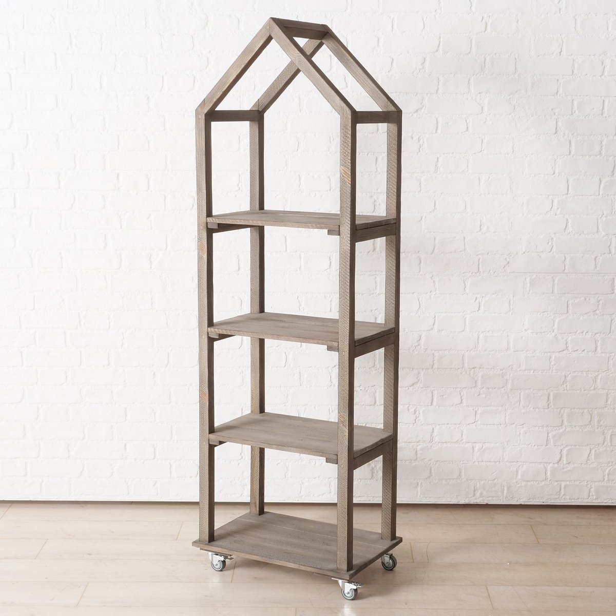 MSA DECORATION Ραφιέρα Σπίτι Τροχήλατη Ξύλινη Πεύκο Natural 58x38x140εκ. Mensola MSA 20-25-596 (Υλικό: Ξύλο, Χρώμα: Natural) - MSA DECORATION - 20-25-596