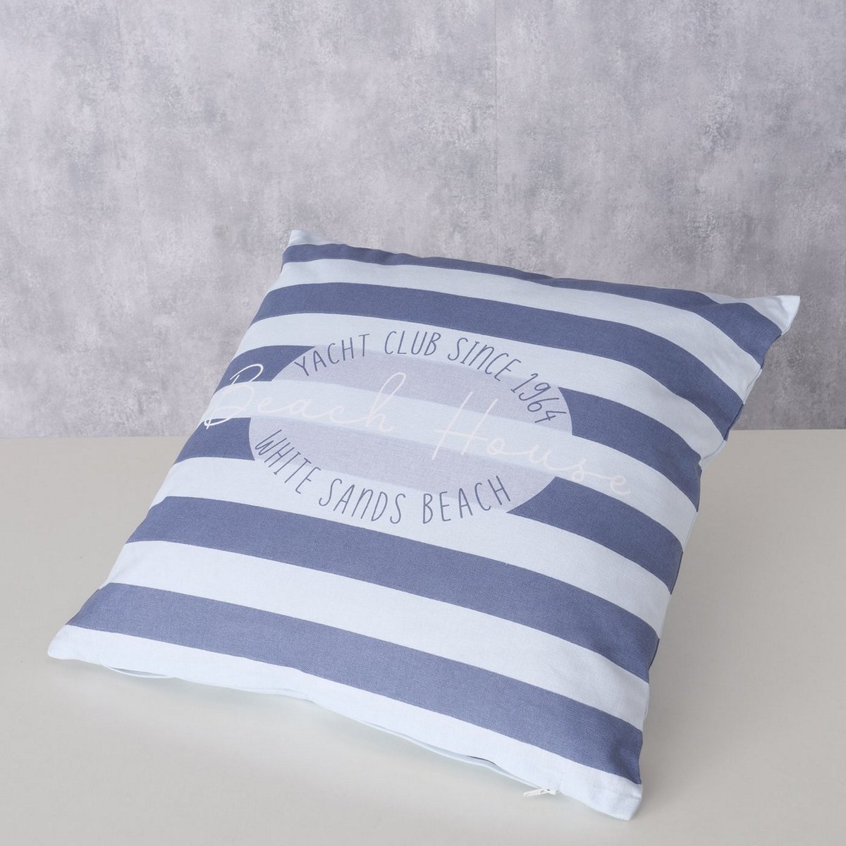 MSA DECORATION Διακοσμητικό Μαξιλάρι Βαμβακερό Ριγέ Μπλε-Λευκό 45x45x5εκ. MSA 20-26-448 (Ύφασμα: Βαμβάκι 100%, Χρώμα: Λευκό) - MSA DECORATION - 20-26-448