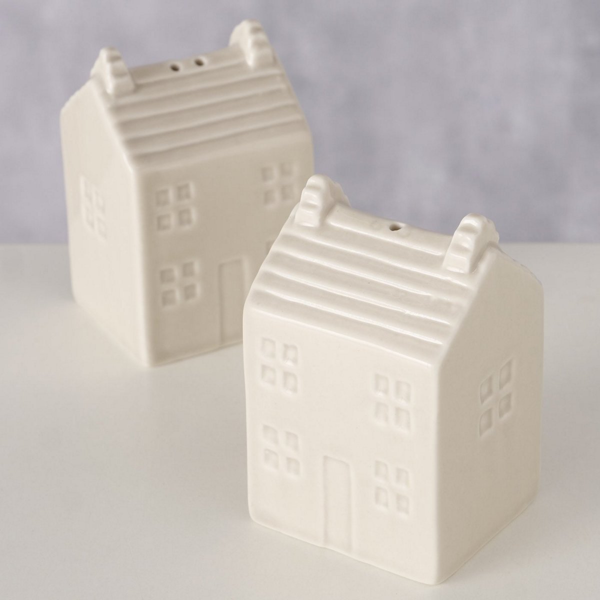 MSA DECORATION Αλατοπίπερο Σετ 2τμχ Πορσελάνης Σπίτι Λευκό 5x5x7εκ. MSA 20-26-271 (Υλικό: Πορσελάνη, Χρώμα: Λευκό) - MSA DECORATION - 20-26-271