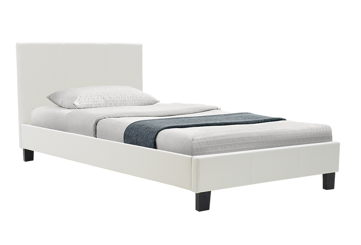 Κρεβάτι Nevil pakoworld μονό 100×200 PU χρώμα λευκό ματ – PAKO WORLD – 006-000012