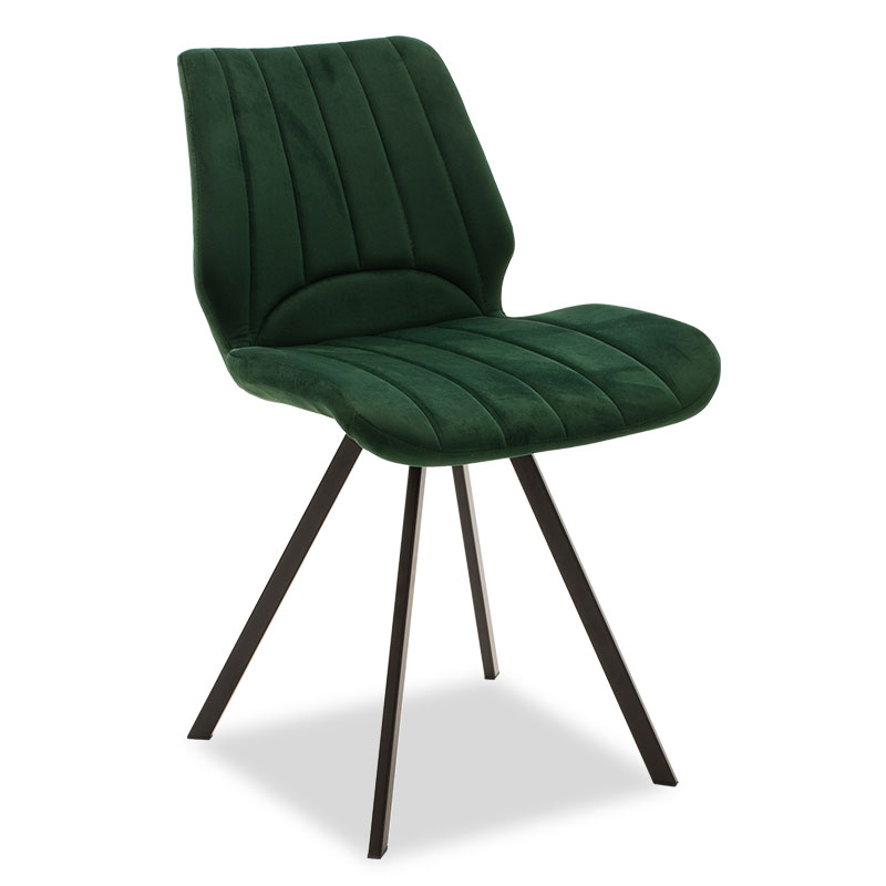 Καρέκλα Sabia pakoworld βελούδο σκούρο πράσινο-μαύρο πόδι (Σετ 2 Τεμάχια) - PAKO WORLD - 058-000011 182995