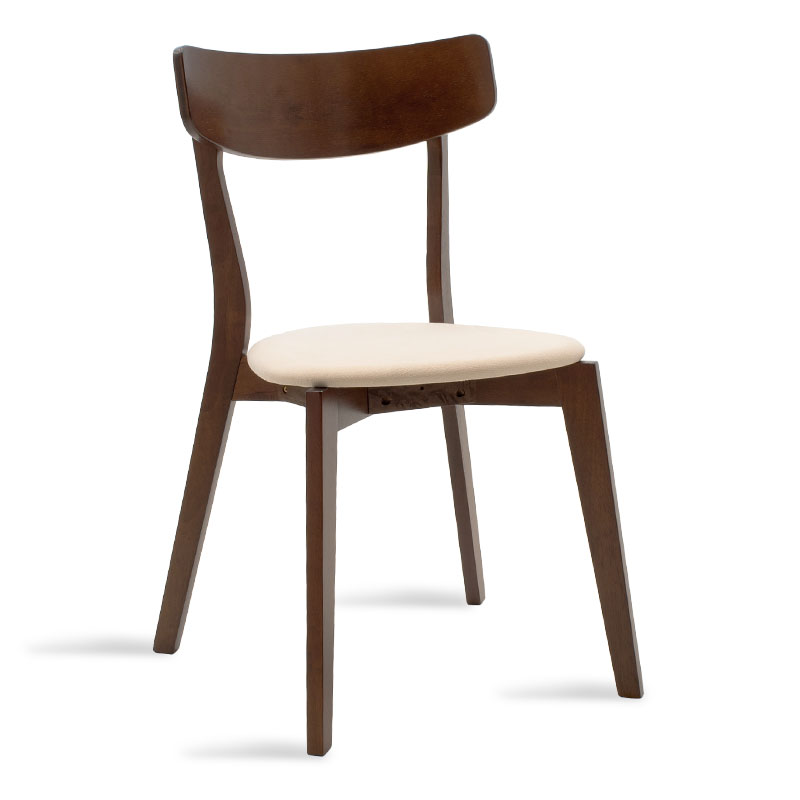 Καρέκλα Toto pakoworld μπεζ ύφασμα-rubberwood καρυδί πόδι (Σετ 2 Τεμάχια) – PAKO WORLD – 097-000011