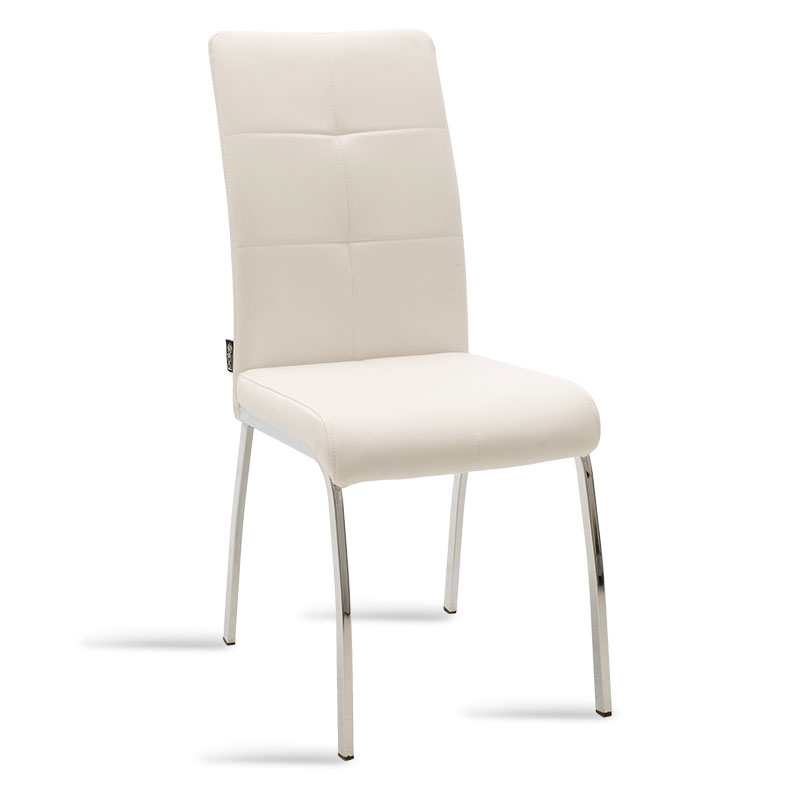 Καρέκλα Ariadne pakoworld PU λευκό-πόδι χρωμίου (Σετ 4 Τεμάχια) – PAKO WORLD – 029-000070
