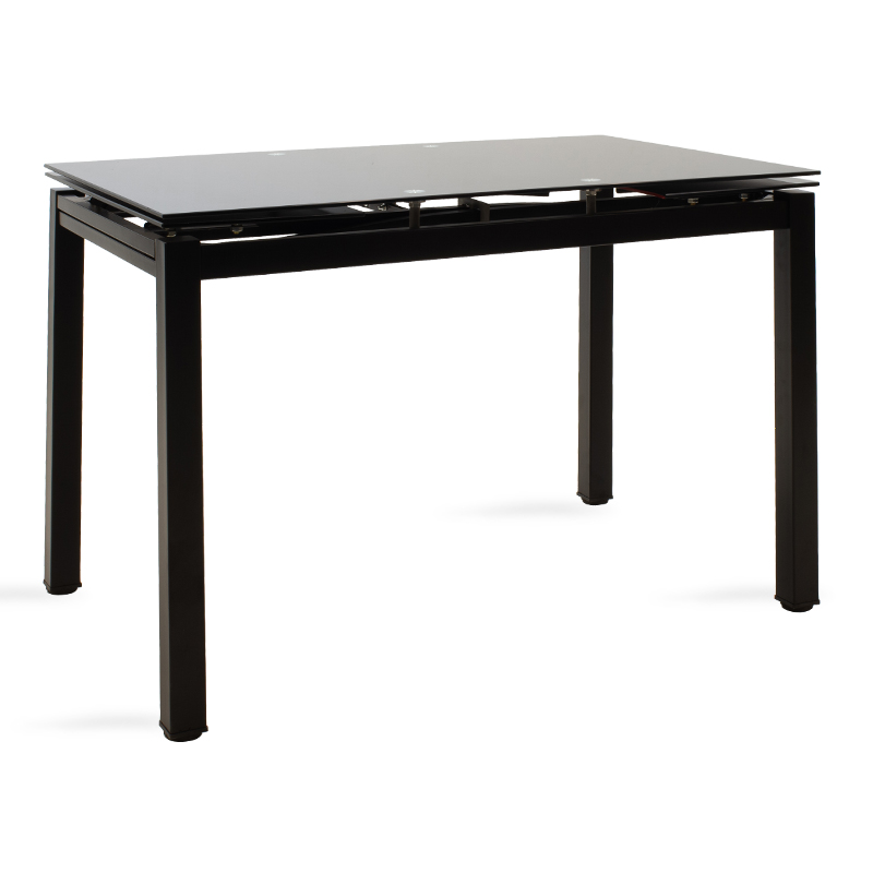 Τραπέζι επεκτεινόμενο Finn pakoworld γυάλινο 8χιλ μαύρο 110-170x70x75εκ – PAKO WORLD – 101-000013