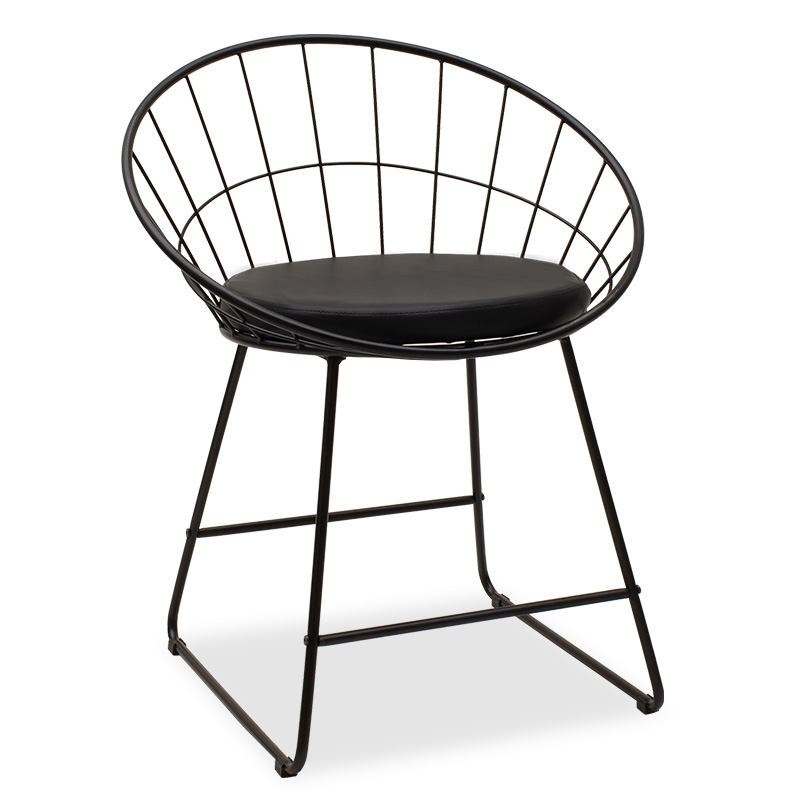 Καρέκλα Seth pakoworld μέταλλο μαύρο-μαξιλάρι PVC μαύρο (Σετ 4 Τεμάχια) – PAKO WORLD – 058-000020
