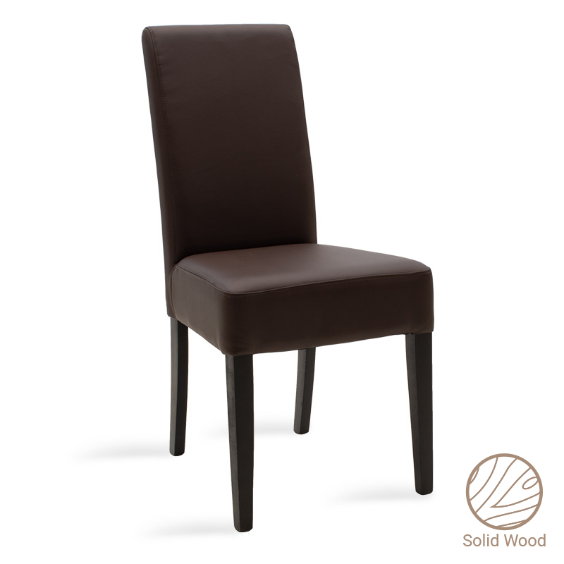 Καρέκλα Ditta pakoworld PU σκούρο καφέ-πόδι μασίφ ξύλο wenge (Σετ 2 Τεμάχια) – PAKO WORLD – 047-000033