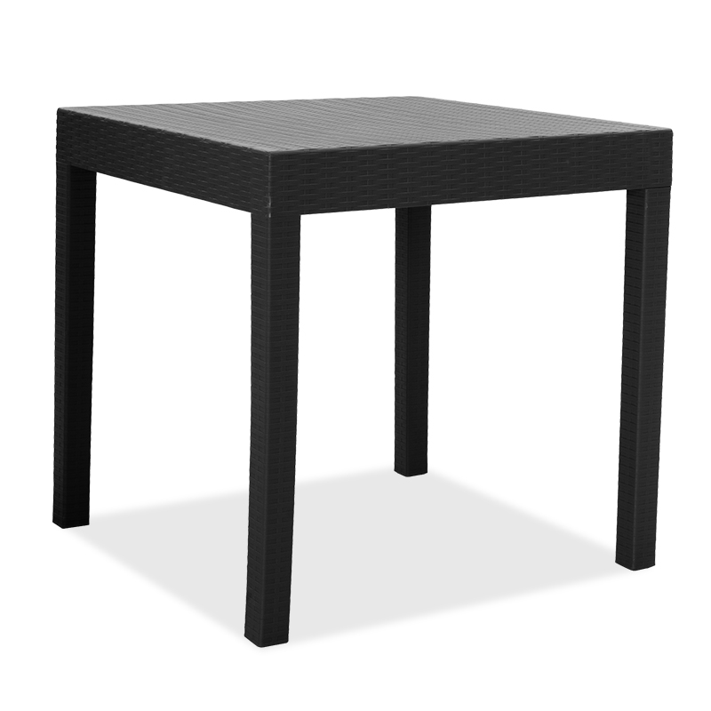Τραπέζι Gabi pakoworld PP χρώμα μαύρο 80x80x77εκ – PAKO WORLD – 143-000022