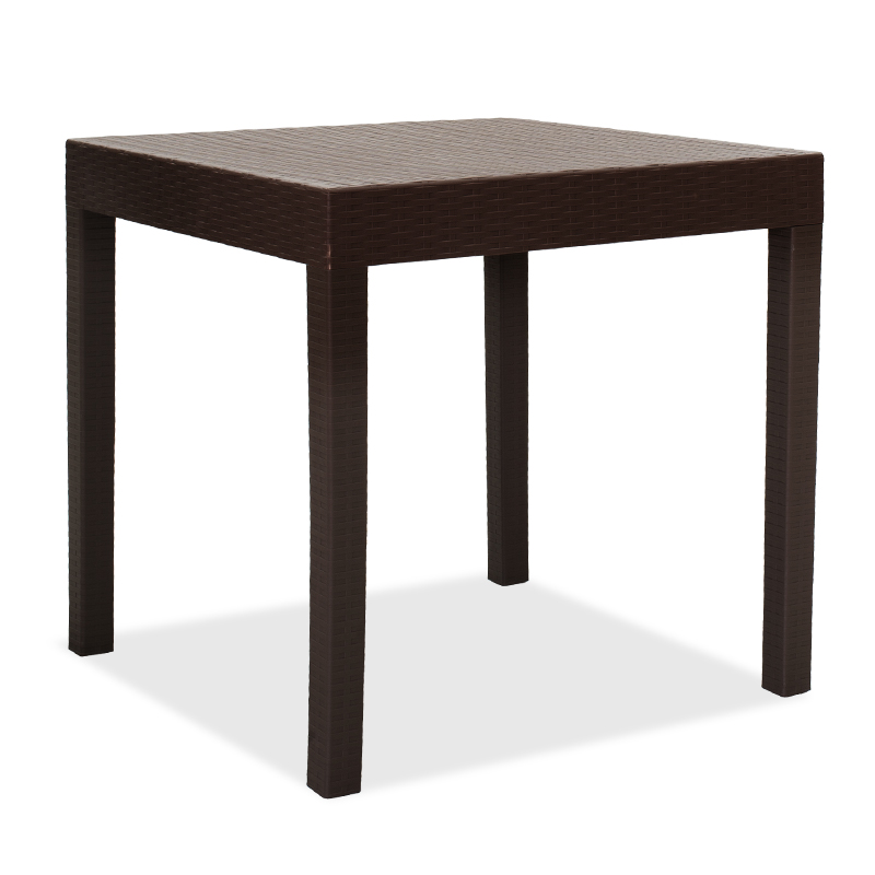 Τραπέζι Gabi pakoworld PP χρώμα καφέ 80x80x77εκ – PAKO WORLD – 143-000024