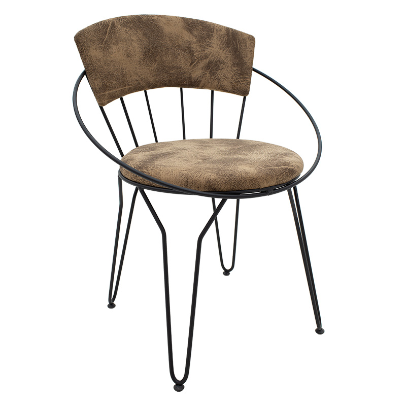 Καρέκλα Macon pakoworld ύφασμα καφέ antique-μαύρο πόδι (Σετ 4 Τεμάχια) – PAKO WORLD – 190-000010