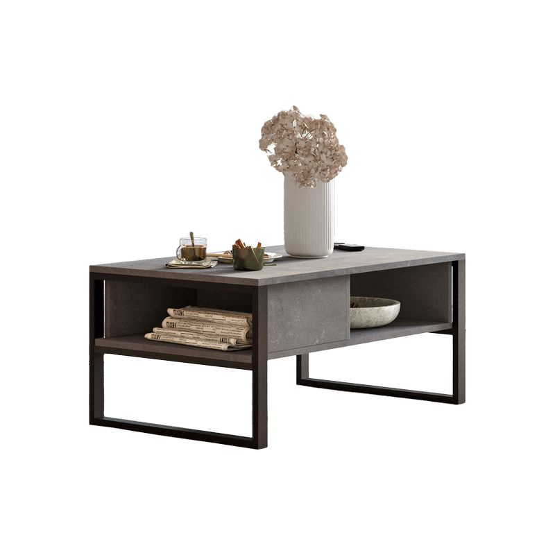 Τραπέζι σαλονιού Honora pakoworld ανθρακί antique-μαύρο 100x60x44.5εκ – PAKO WORLD – 176-000033