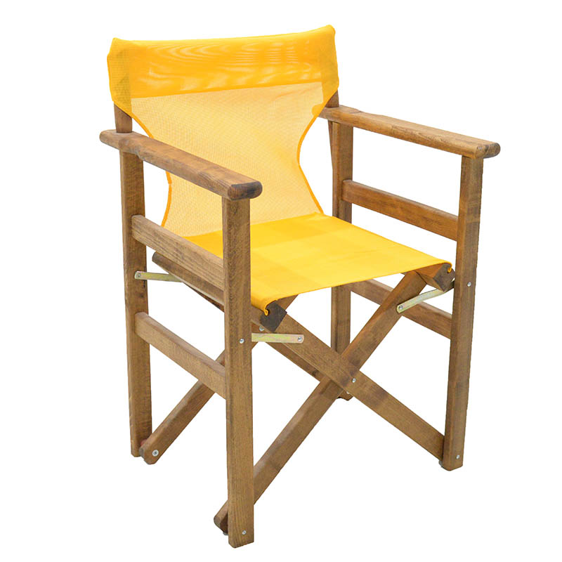 Καρέκλα-πολυθρόνα σκηνοθέτη Retto pakoworld μασίφ ξύλο οξιάς καρυδί-πανί κροκί (Σετ 2 Τεμάχια) – PAKO WORLD – 237-000018