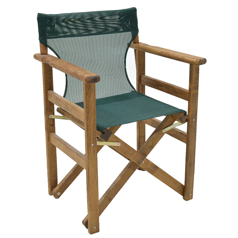 Καρέκλα-πολυθρόνα σκηνοθέτη Retto pakoworld μασίφ ξύλο οξιάς καρυδί-πανί κυπαρισσί (Σετ 2 Τεμάχια) – PAKO WORLD – 237-000019