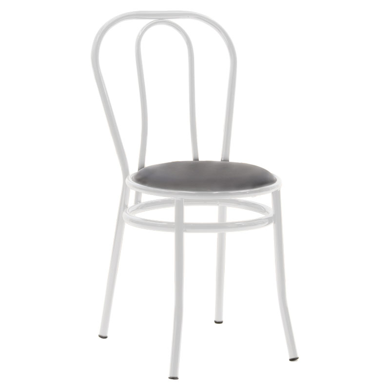 Καρέκλα Βιέννης I pakoworld pu μαύρο-μέταλλο λευκό (Σετ 4 Τεμάχια) – PAKO WORLD – 243-000039