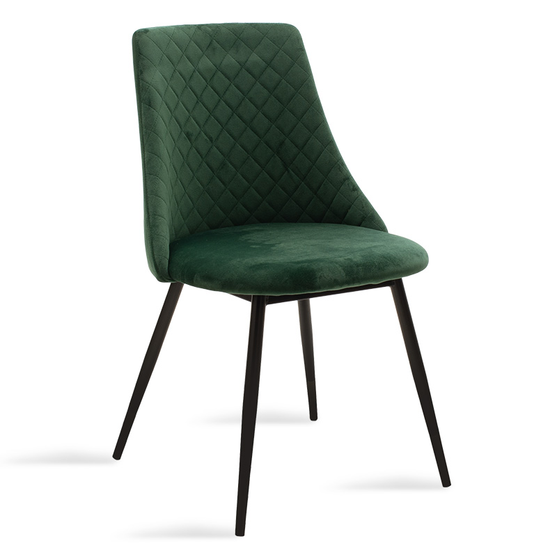 Καρέκλα Giselle pakoworld βελούδο σκούρο πράσινο-μαύρο πόδι (Σετ 4 Τεμάχια) - PAKO WORLD - 096-000020