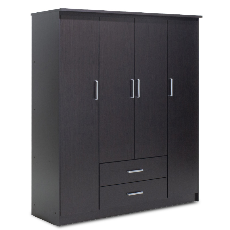 PAKO WORLD Ντουλάπα ρούχων τετράφυλλη OLYMPUS pakoworld χρώμα wenge 159x57x183εκ - PAKO WORLD - 123-000046