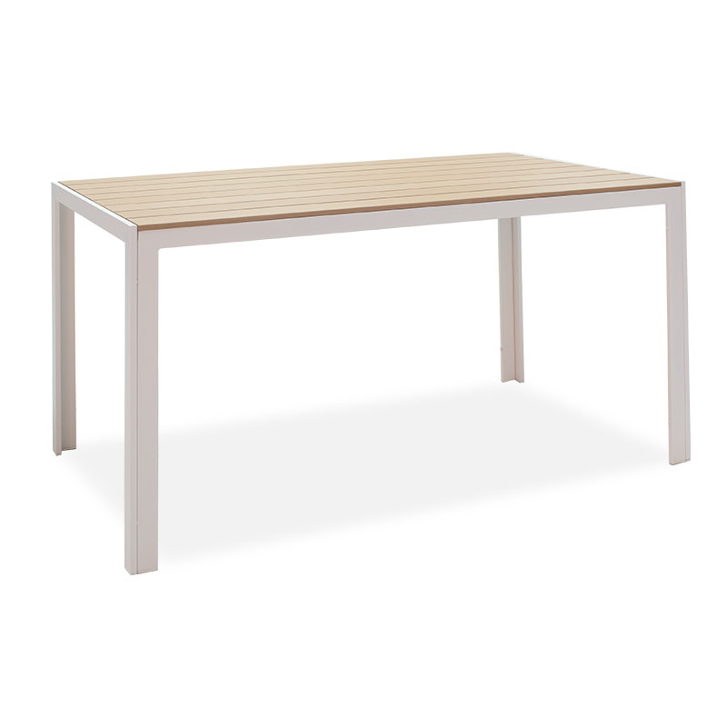Τραπέζι Nares pakoworld αλουμίνιο λευκό-polywood φυσικό 140x80x72.5εκ - PAKO WORLD - 152-000004 192357