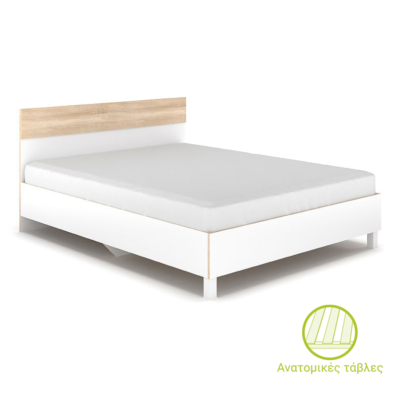 Κρεβάτι διπλό Awell pakoworld sonoma-λευκό 160×200εκ – PAKO WORLD – 173-000004