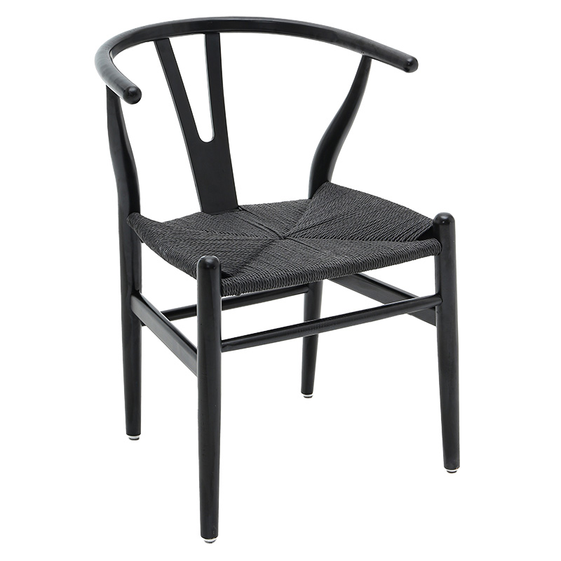 Καρέκλα Sandra pakoworld ξύλο-σχοινί μαύρο (Σετ 2 Τεμάχια) – PAKO WORLD – 222-000021