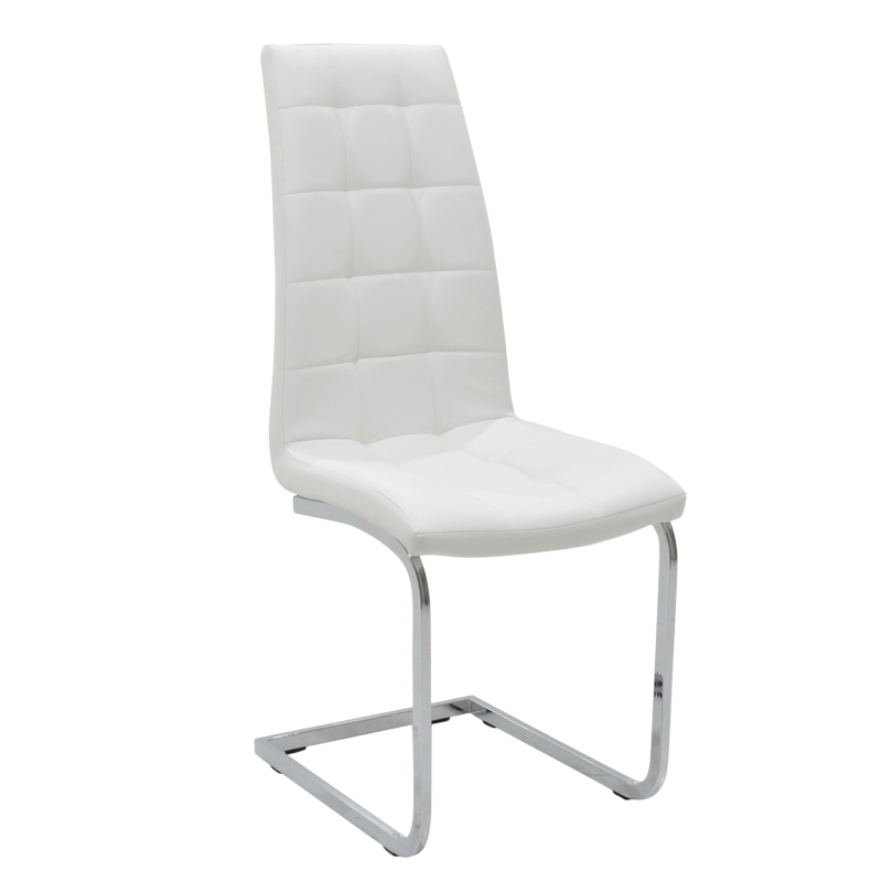 Καρέκλα Darrell pakoworld PU λευκό-βάση χρωμίου (Σετ 4 Τεμάχια) – PAKO WORLD – 029-000004