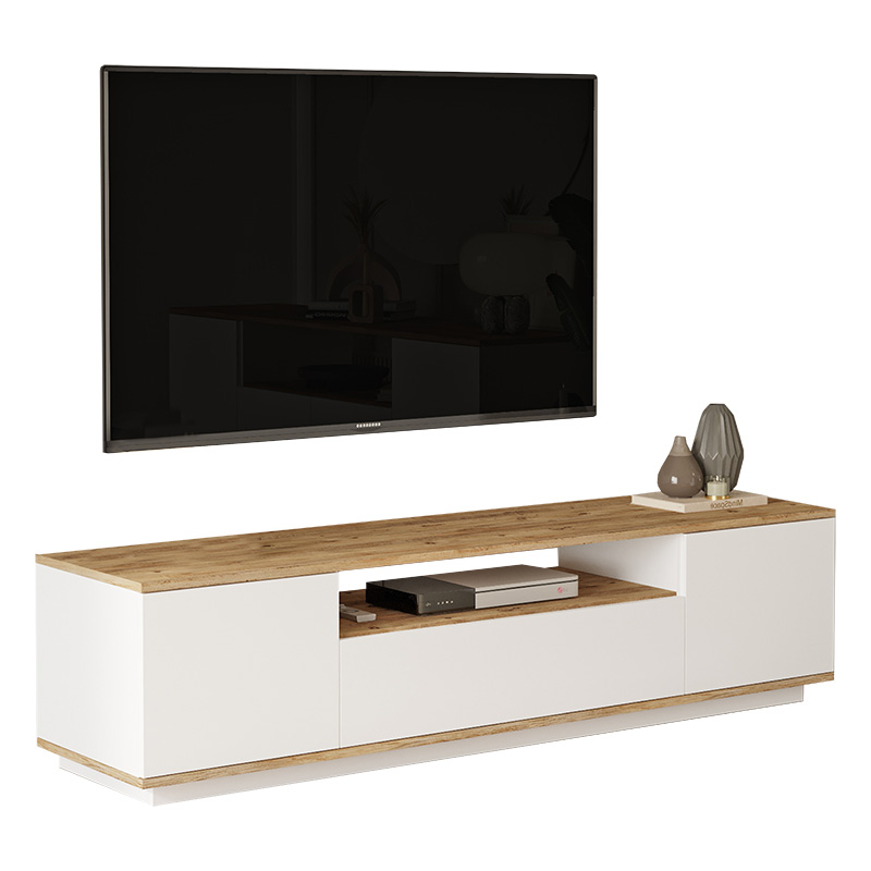Έπιπλο τηλεόρασης Soren pakoworld sonoma-λευκό 180x.44.5x44.6εκ - PAKO WORLD - 176-000057