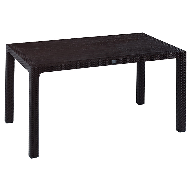 Τραπέζι Explore pakoworld με UV protection PP καφέ 150x90x73.5εκ – PAKO WORLD – 253-000029