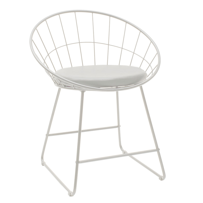 Καρέκλα Seth pakoworld μέταλλο λευκό-μαξιλάρι PVC λευκό (Σετ 2 Τεμάχια) - PAKO WORLD - 058-000059 200833