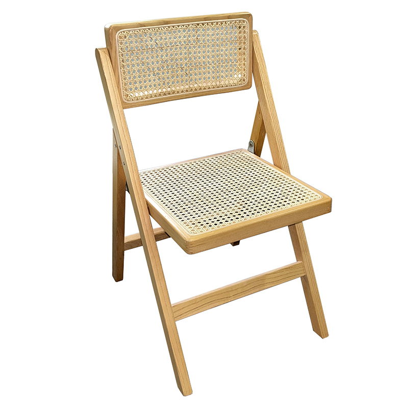 Καρέκλα Yoko pakoworld πτυσσόμενη μπεζ pvc rattan-φυσικό πόδι (Σετ 2 Τεμάχια) – PAKO WORLD – 167-000014
