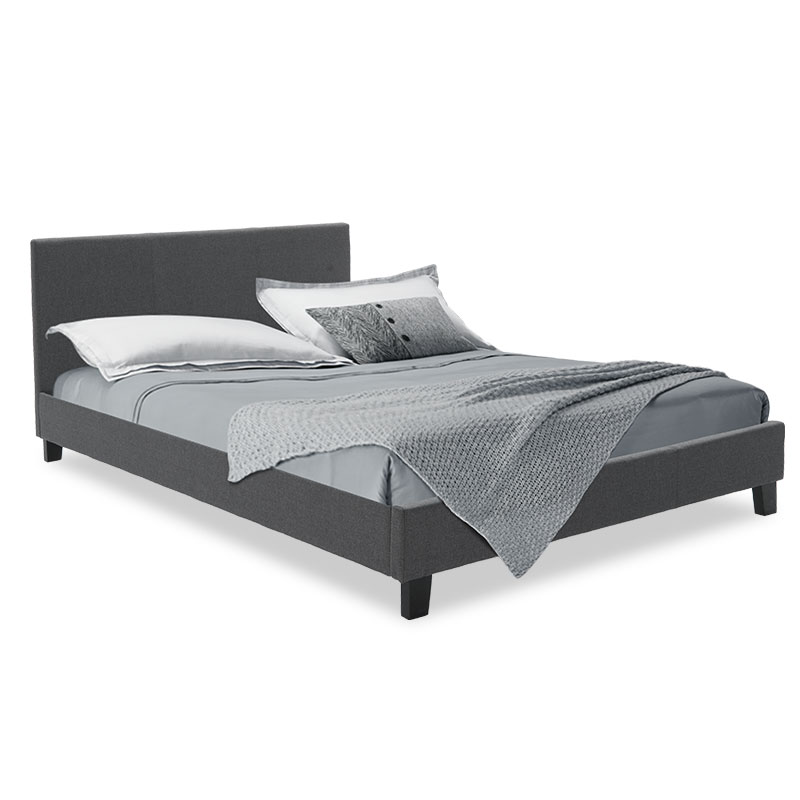 Κρεβάτι Nevil pakoworld διπλό 150×200 με ύφασμα χρώμα ανθρακί – PAKO WORLD – 006-000020