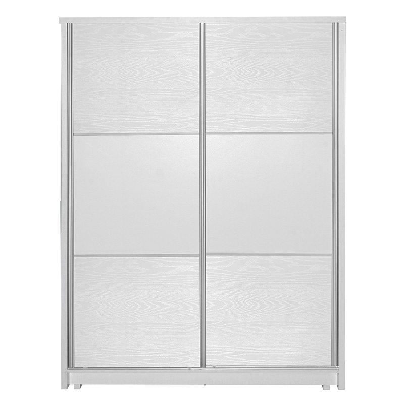 PAKO WORLD Ντουλάπα ρούχων Chase pakoworld δίφυλλη με συρόμενες πόρτες χρώμα λευκό 152.5x56.5x185εκ - PAKO WORLD - 249-000019