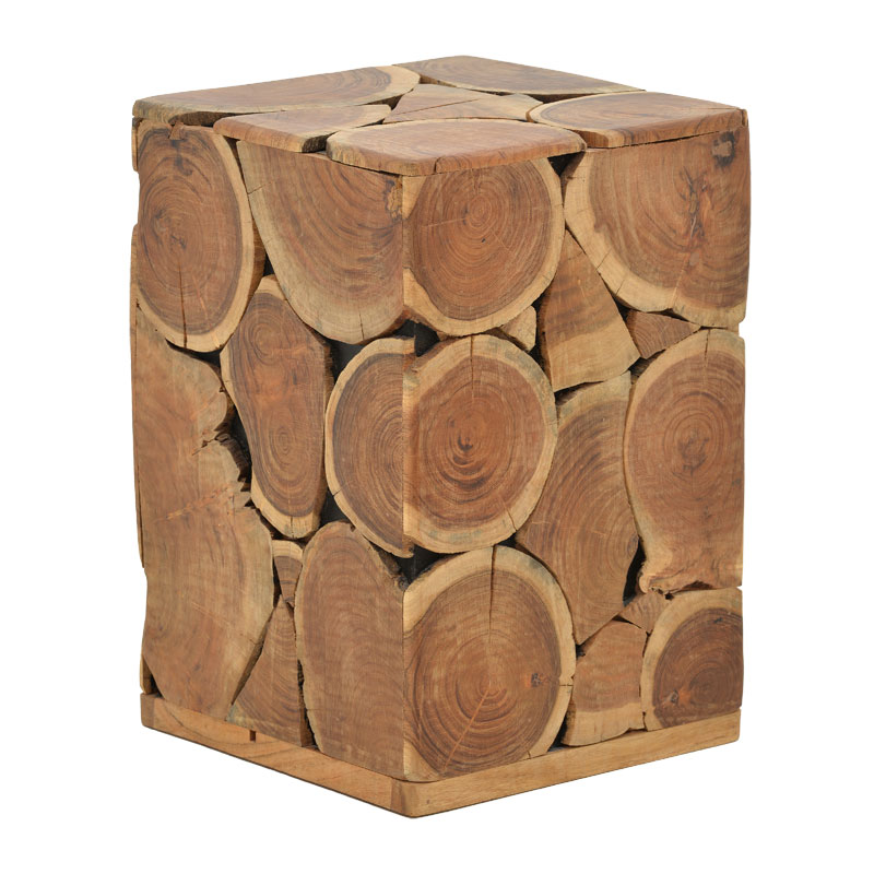 Σκαμπό Jaret pakoworld μασίφ ξύλο ακακίας καρυδί 36x36x53εκ – PAKO WORLD – 113-000033
