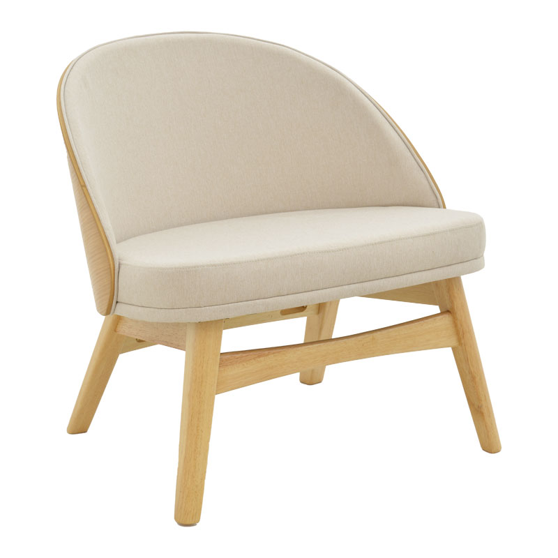 Καρέκλα Sarian pakoworld μπεζ ύφασμα-rubberwood φυσικό πόδι 69,5x71x70.5εκ - PAKO WORLD - 097-000014
