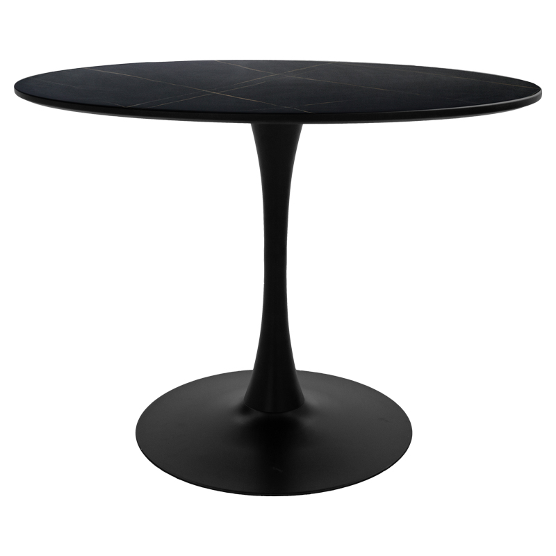 Τραπέζι Balou I pakoworld MDF μαύρο μαρμάρου Φ120×75εκ – PAKO WORLD – 127-000166