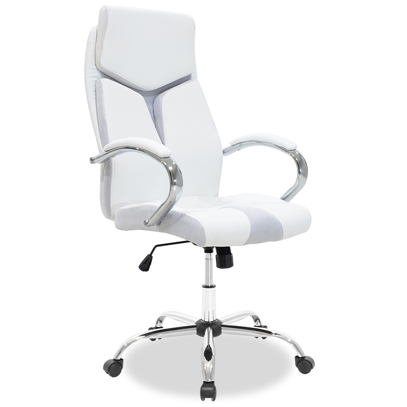 Καρέκλα γραφείου διευθυντή SHARK pakoworld τεχνόδερμα λευκό-γκρι – PAKO WORLD – 126-000002