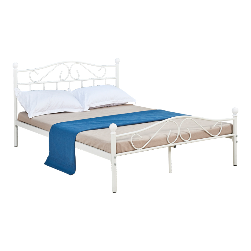 PAKO WORLD Κρεβάτι Yorick pakoworld λευκό μεταλλικό 150x200x99εκ - PAKO WORLD - 285-000008