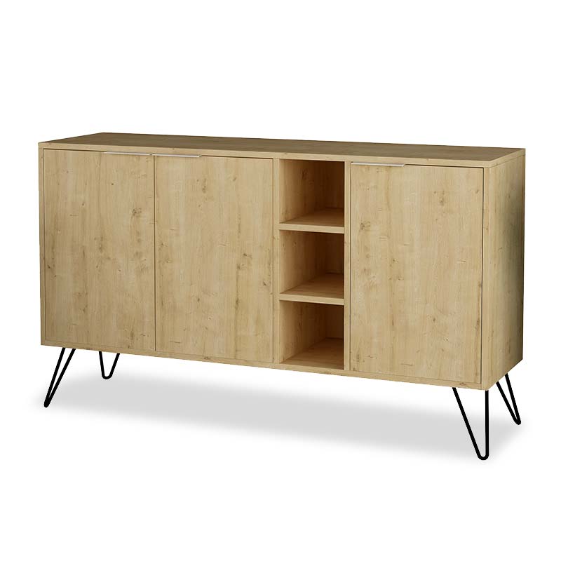 PAKO WORLD Μπουφές Clara pakoworld χρώμα light oak 142x35.5x83εκ - PAKO WORLD - 119-001058